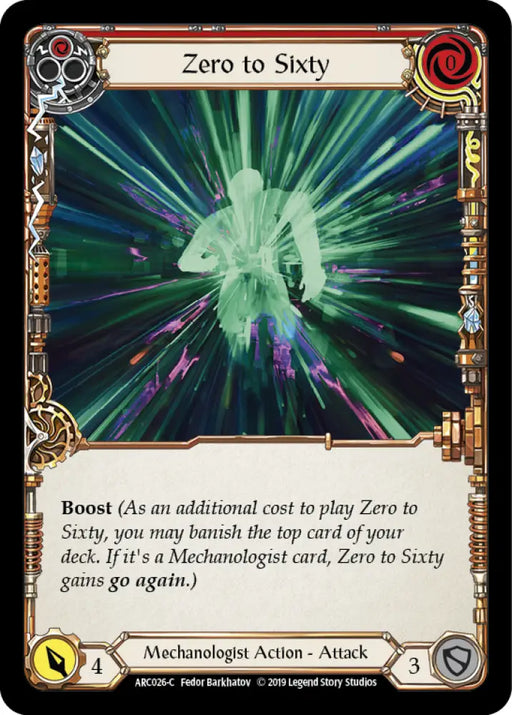 Zero to Sixty (Red) [Arcane Rising 1st Edition] 1st Edition Normal - Flesh And Blood Single