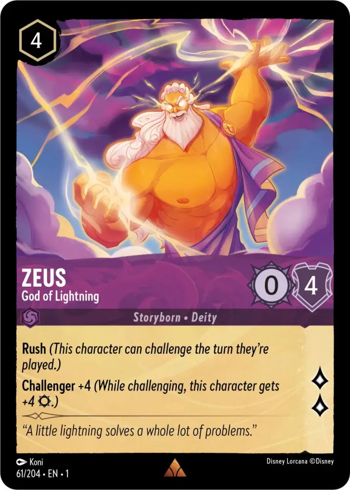 Zeus - God of Lightning (61/204) [The First Chapter] - Lorcana Single
