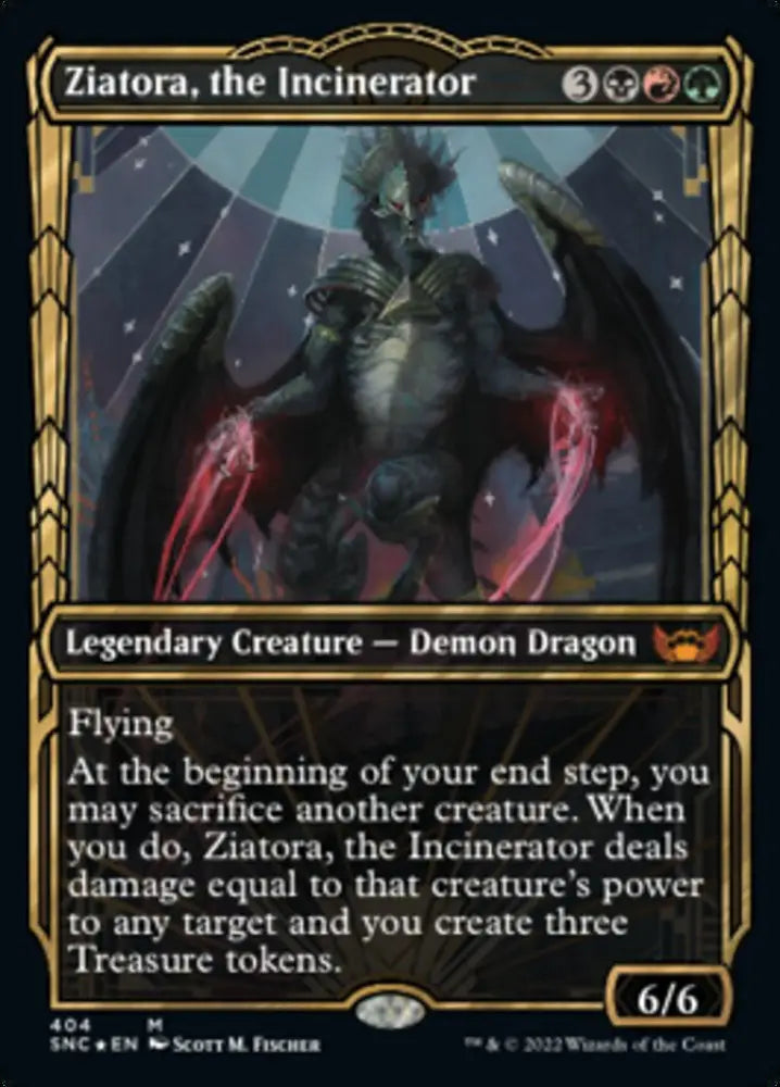 Ziatora the Incinerator (Showcase Golden Age Gilded Foil) [Streets of New Capenna] - MTG Single