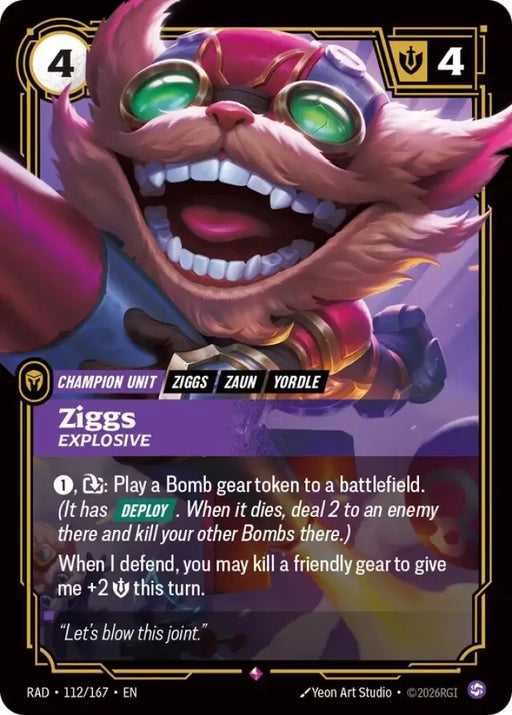 Ziggs, Explosive (112/167) [Radiance]