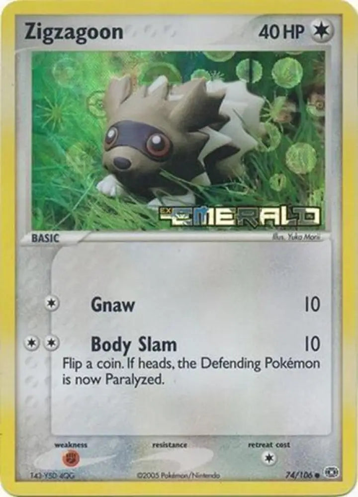 Zigzagoon (74/106) (Stamped) [EX: Emerald] - Pokemon Single