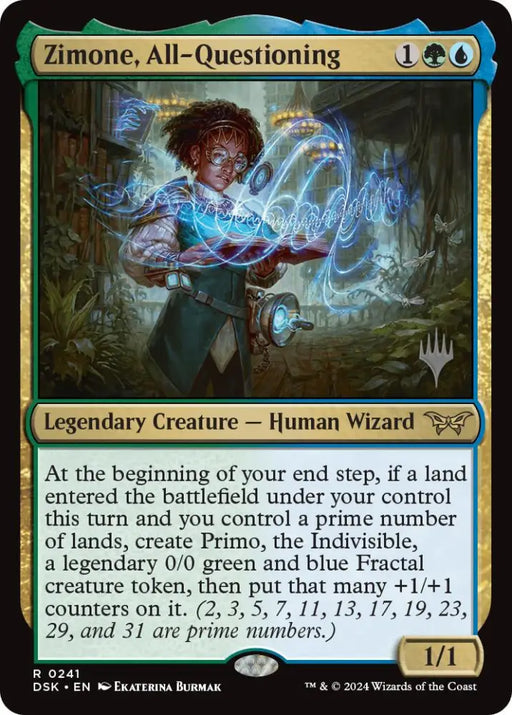 Zimone All-Questioning (Promo Pack) [Duskmourn: House of Horror Promos] - MTG Single