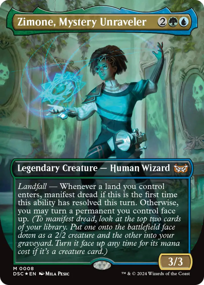 Zimone Mystery Unraveler (Borderless) [Duskmourn: House of Horror Commander] - MTG Single