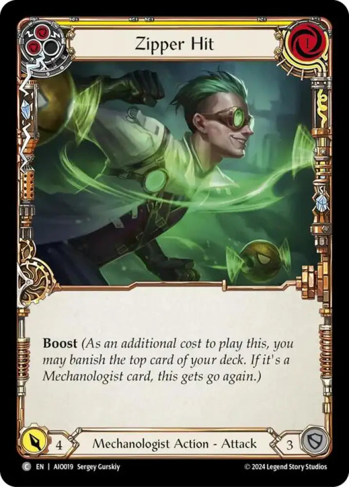 Zipper Hit (Yellow) [AIO019] (Armory Deck: Dash) - Flesh And Blood Single