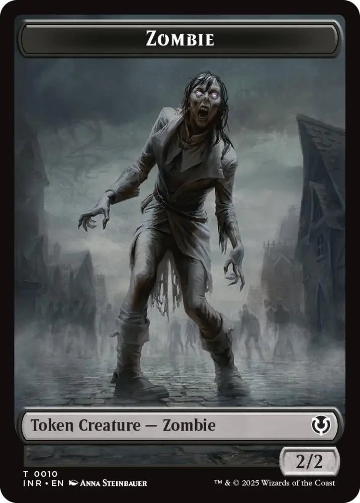 Zombie (0010) // Blood Double-Sided Token [Innistrad Remastered Tokens] - MTG Single