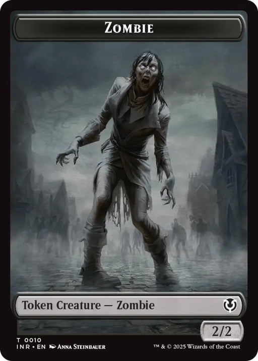 Zombie (0010) // Blood Double-Sided Token [Innistrad Remastered Tokens] - MTG Single