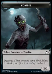 Zombie (005) // Bird Double-Sided Token [Innistrad: Midnight Hunt Tokens] - MTG Single
