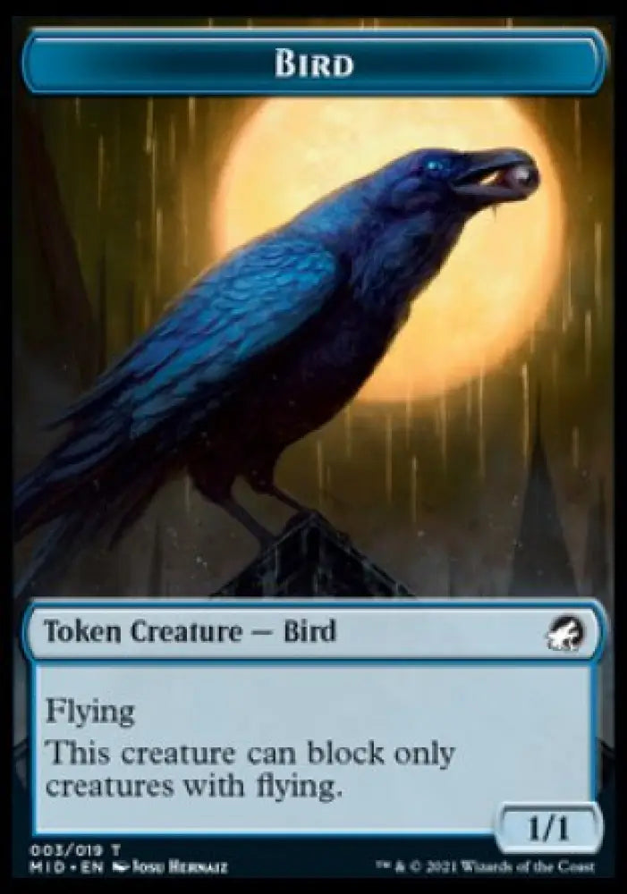 Zombie (005) // Bird Double-Sided Token [Innistrad: Midnight Hunt Tokens] - MTG Single