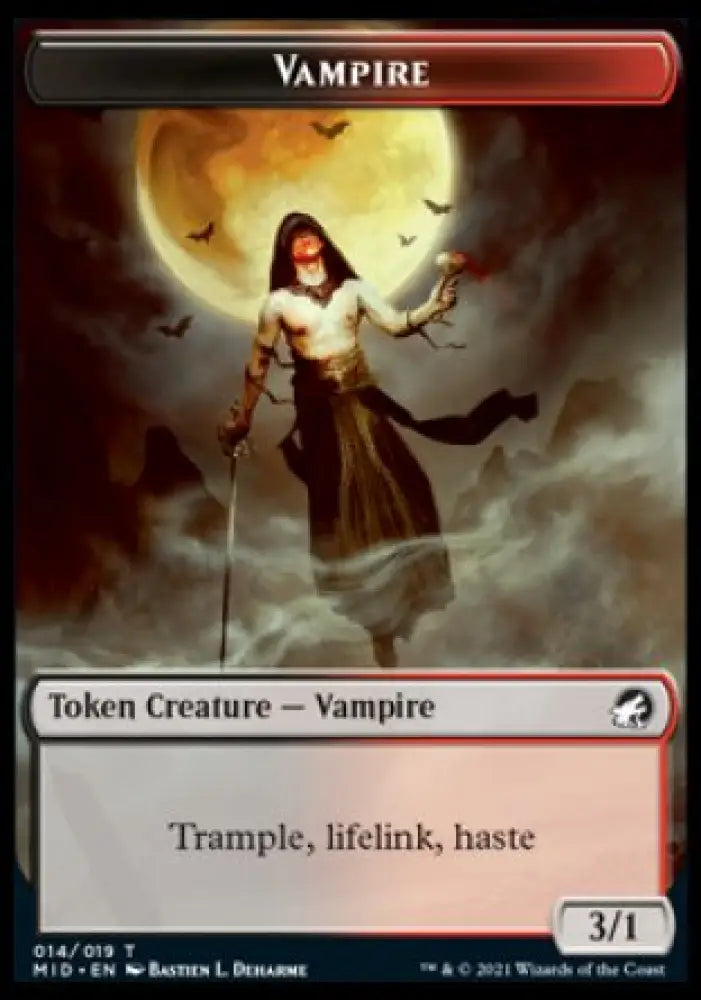 Zombie (005) // Vampire Double-Sided Token [Innistrad: Midnight Hunt Tokens] - MTG Single