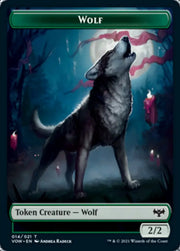 Zombie (008) // Wolf (014) Double-Sided Token [Innistrad: Crimson Vow Tokens] - MTG Single