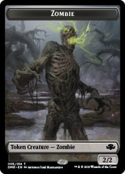 Zombie // Cat (008) Double-Sided Token [Dominaria Remastered Tokens] - MTG Single