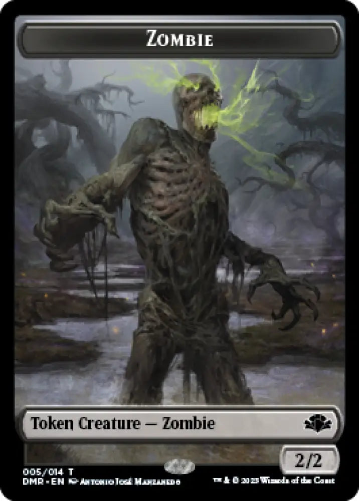 Zombie // Construct Double-Sided Token [Dominaria Remastered Tokens] - MTG Single