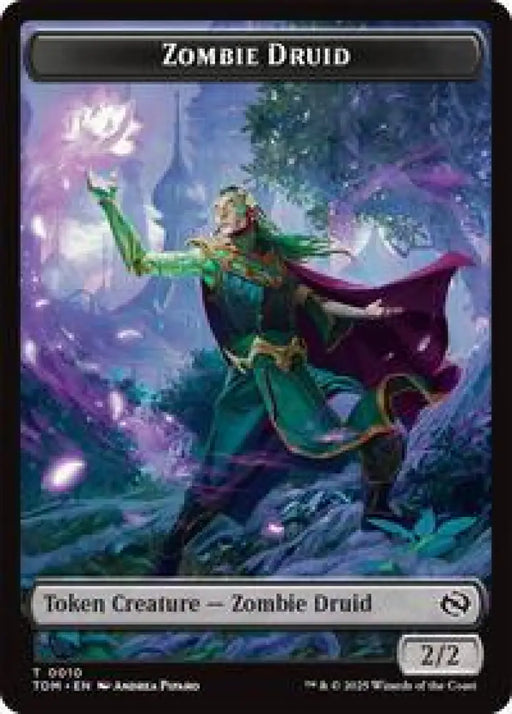 Zombie Druid // Treasure Double-Sided Token (10 // 16) [Tarkir: Dragonstorm]
