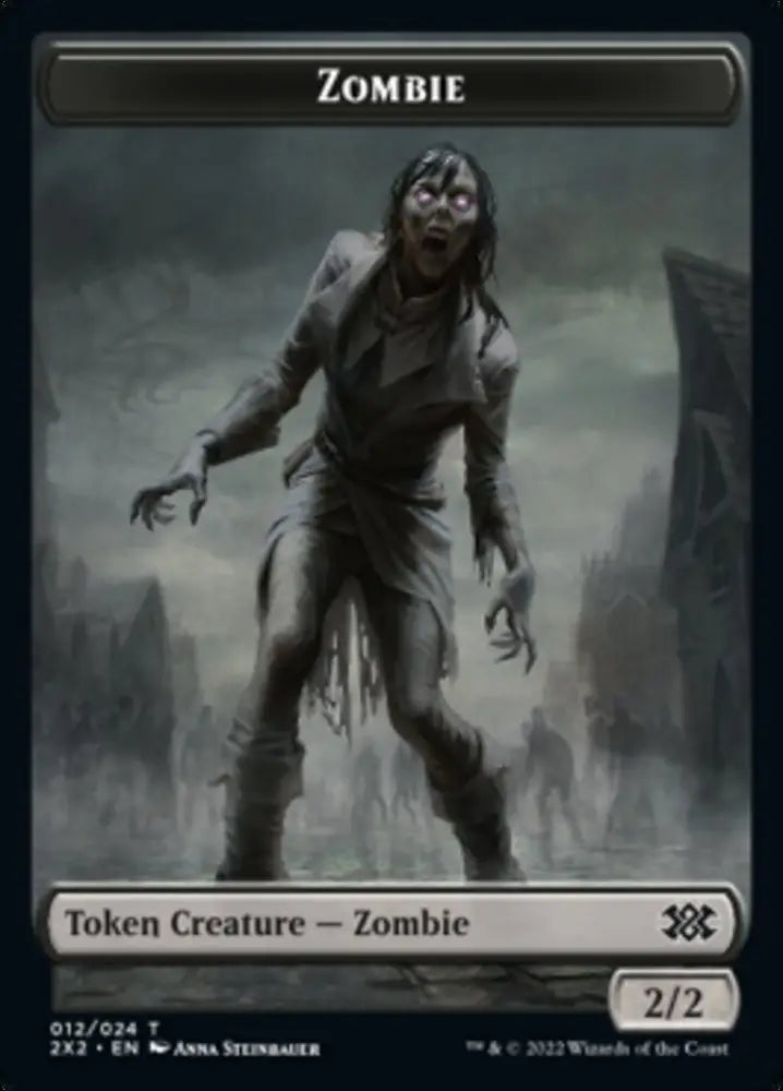 Zombie // Knight Double-Sided Token [Double Masters 2022 Tokens] - MTG Single