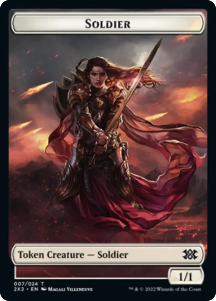 Zombie // Soldier Double-Sided Token [Double Masters 2022 Tokens] - MTG Single