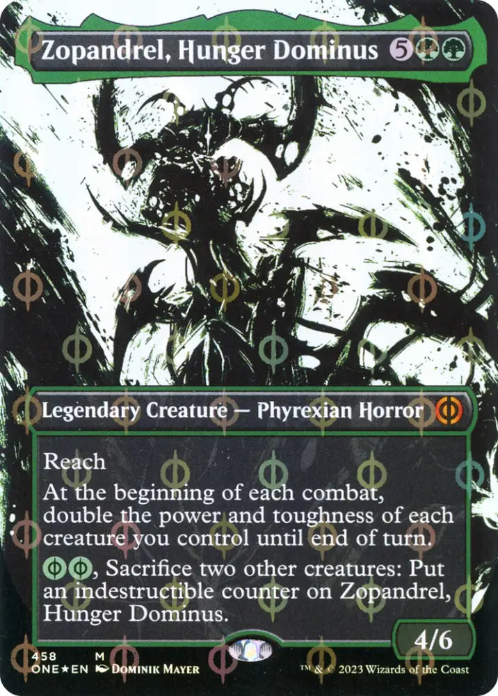 Zopandrel Hunger Dominus (Borderless Ichor Step-and-Compleat Foil) [Phyrexia: All Will Be One] - MTG Single