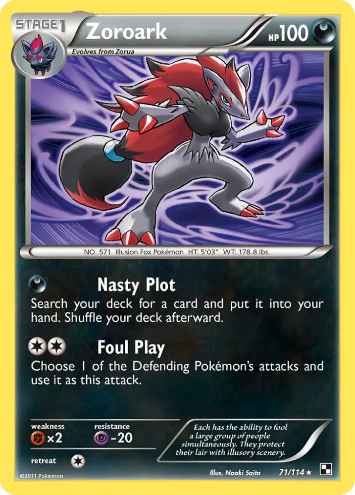 Zoroark (71/114) [Black & White: Base Set] - Pokemon Single