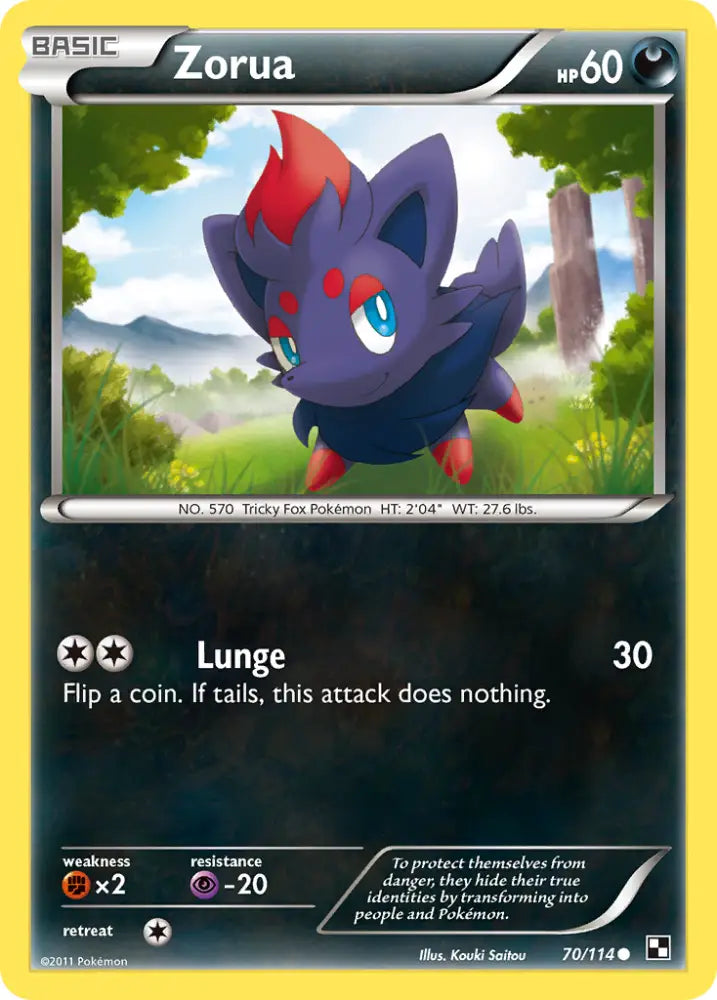 Zorua (70/114) [Black & White: Base Set] - Pokemon Single