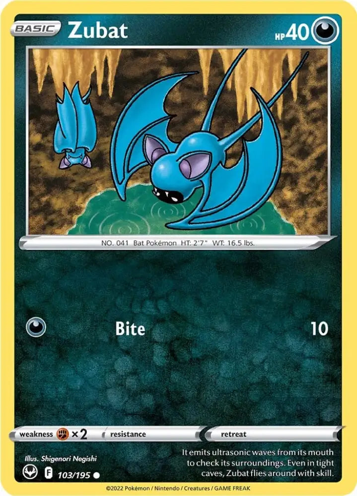 Zubat (103/195) [Sword & Shield: Silver Tempest] - Pokemon Single