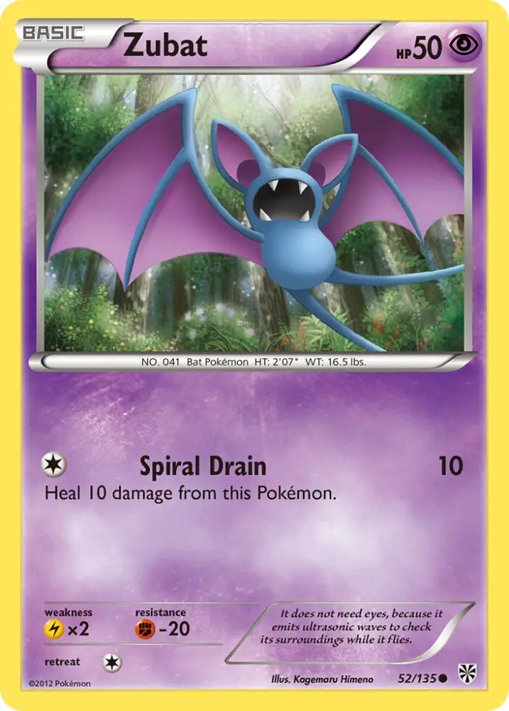 Zubat (52/135) [Black & White: Plasma Storm] - Pokemon Single