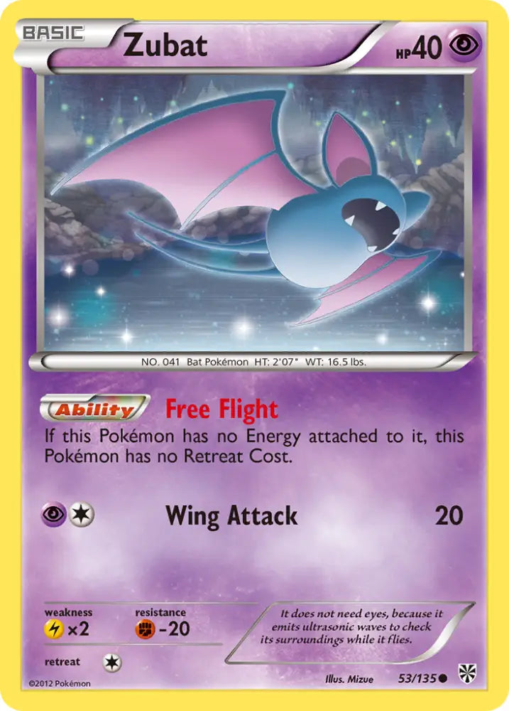 Zubat (53/135) [Black & White: Plasma Storm] - Pokemon Single