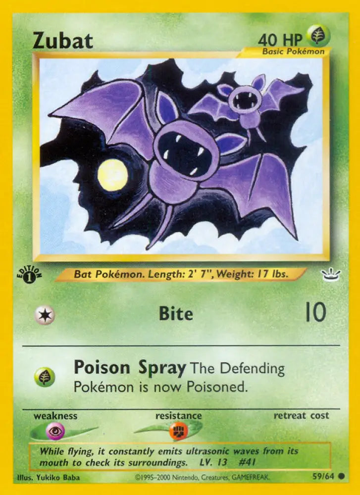 Zubat (59/64) [Neo Revelation 1st Edition] - Pokemon Single