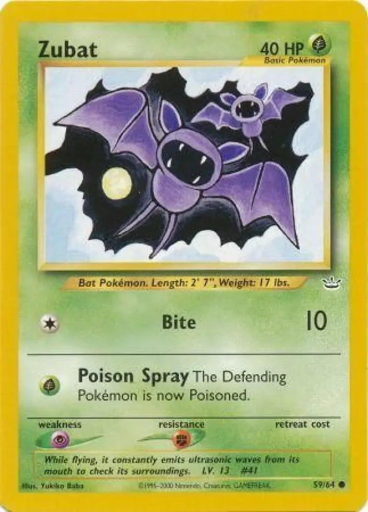 Zubat (59/64) [Neo Revelation Unlimited] - Pokemon Single
