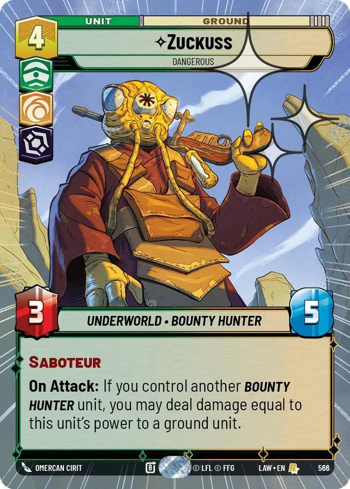 Zuckuss - Dangerous (Hyperspace Foil) (566) [A Lawless Time]
