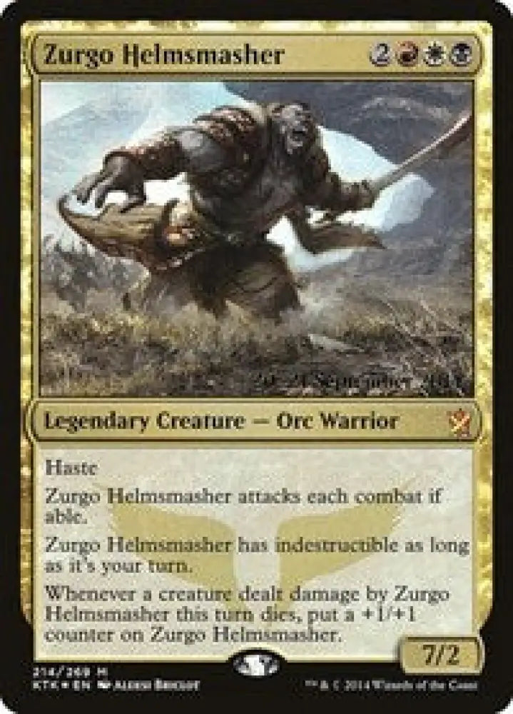 Zurgo Helmsmasher (214) [Prerelease Cards]