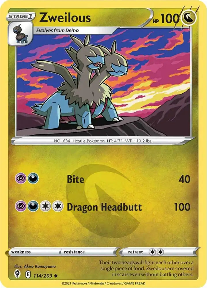 Zweilous (114/203) [Sword & Shield: Evolving Skies] - Pokemon Single