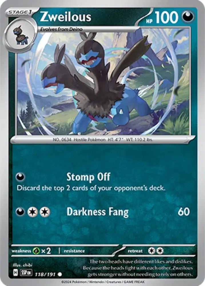 Zweilous (118/191) [Scarlet & Violet: Surging Sparks] - Pokemon Single