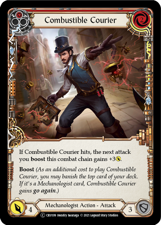 Combustible Courier (Red) [Crucible of War Unlimited] Unlimited Rainbow Foil