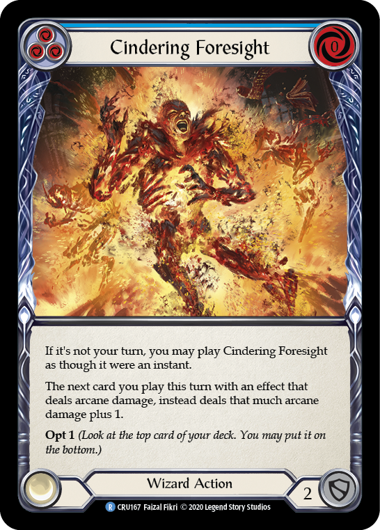 Cindering Foresight (Blue) [Crucible of War 1st Edition] 1st Edition Rainbow Foil