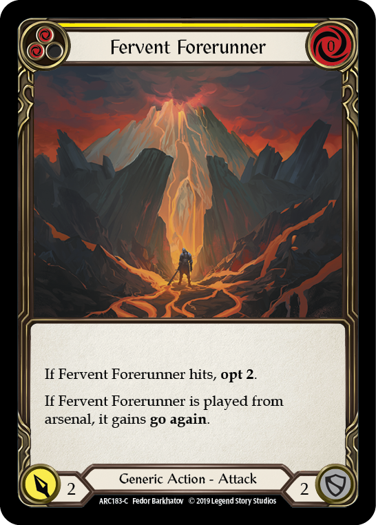 Fervent Forerunner (Yellow) [Arcane Rising 1st Edition] 1st Edition Rainbow Foil