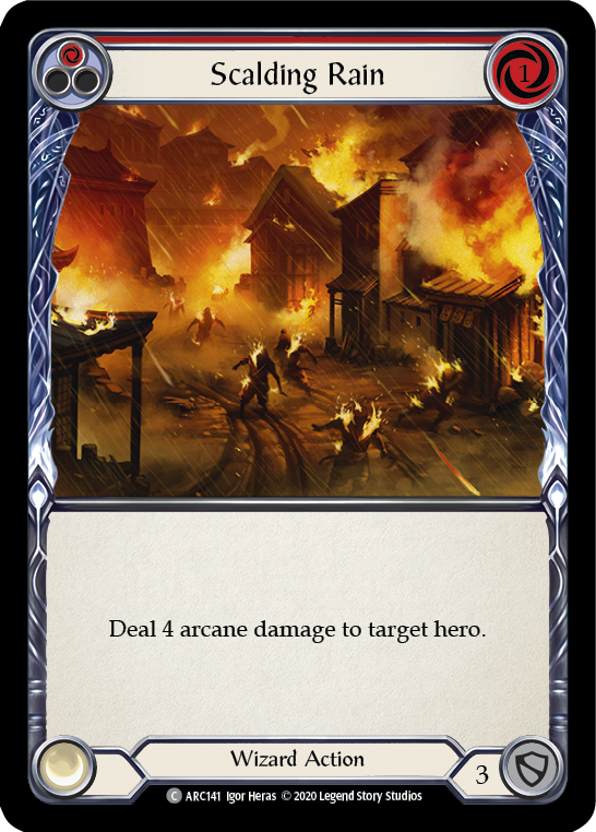 Scalding Rain (Red) [Arcane Rising Unlimited] Unlimited Rainbow Foil