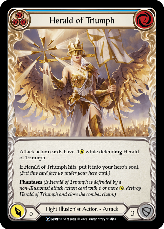 Herald of Triumph (Blue) [Monarch Unlimited] Unlimited Rainbow Foil