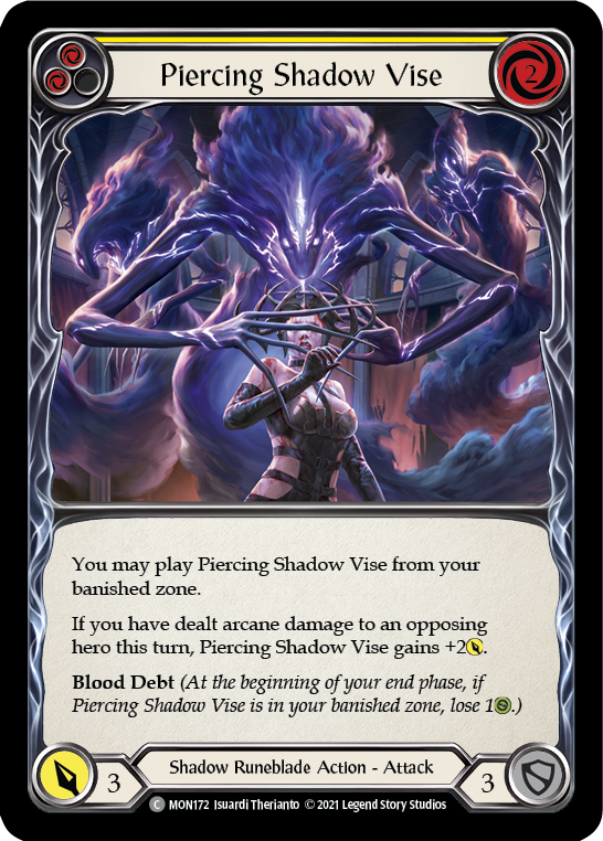 Piercing Shadow Vise (Yellow) [Monarch 1st Edition] 1st Edition Rainbow Foil