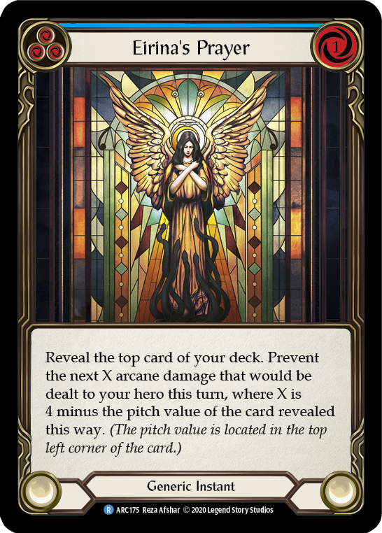 Eirina's Prayer (Blue) [Arcane Rising Unlimited] Unlimited Rainbow Foil