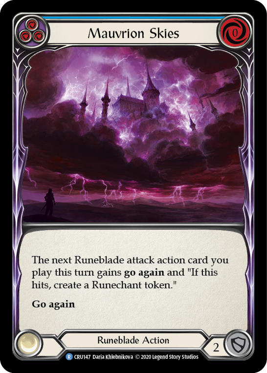 Mauvrion Skies (Blue) [Crucible of War 1st Edition] 1st Edition Rainbow Foil