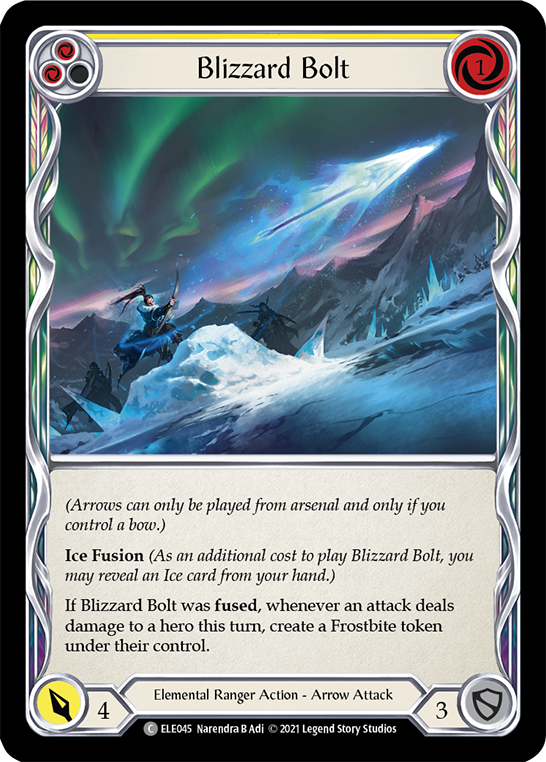 Blizzard Bolt (Yellow) [Tales of Aria 1st Edition] 1st Edition Rainbow Foil