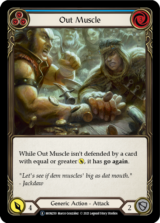 Out Muscle (Blue) [Monarch Unlimited] Unlimited Rainbow Foil