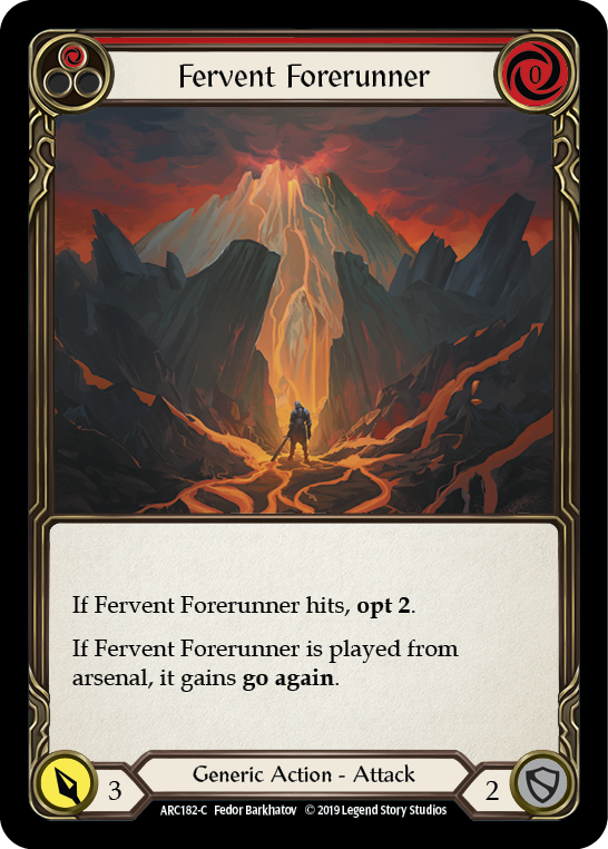 Fervent Forerunner (Red) [Arcane Rising 1st Edition] 1st Edition Rainbow Foil
