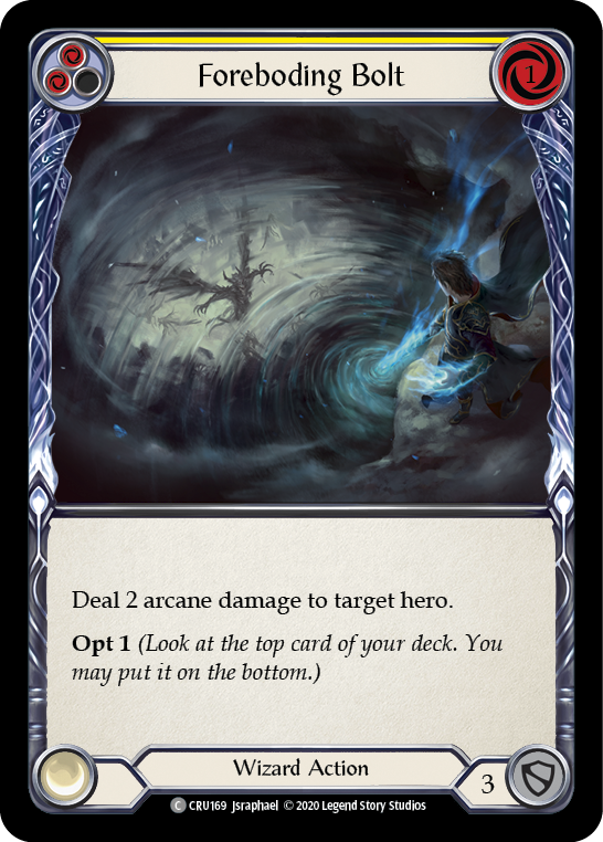 Foreboding Bolt (Yellow) [Crucible of War 1st Edition] 1st Edition Rainbow Foil