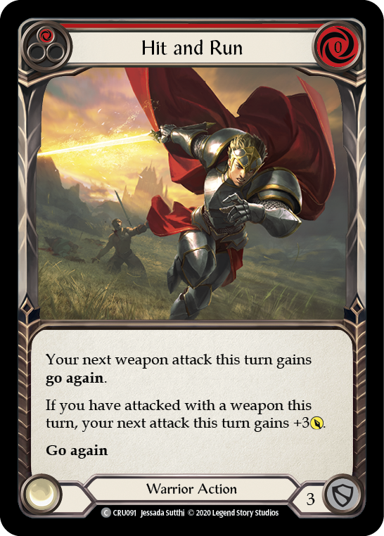 Hit and Run (Red) [Crucible of War 1st Edition] 1st Edition Rainbow Foil