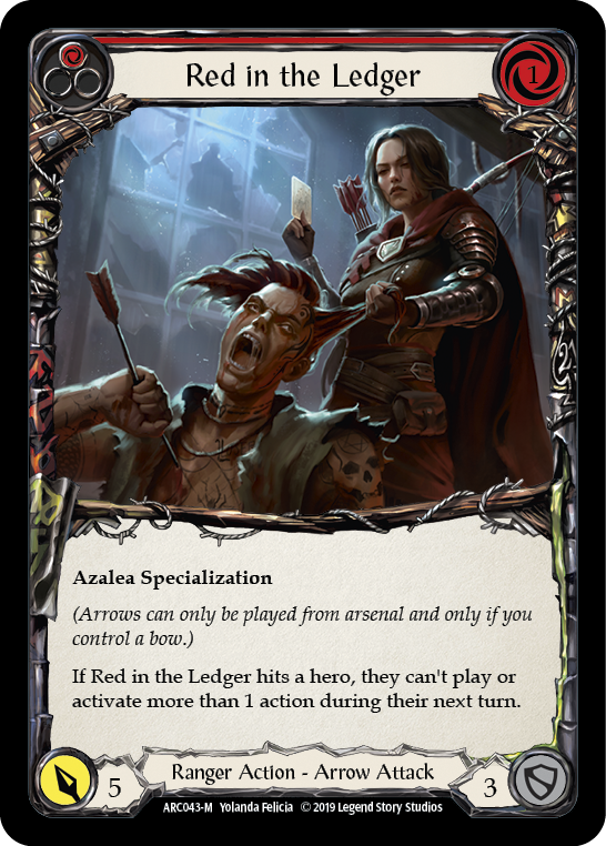 Red in the Ledger [Arcane Rising 1st Edition] 1st Edition Rainbow Foil