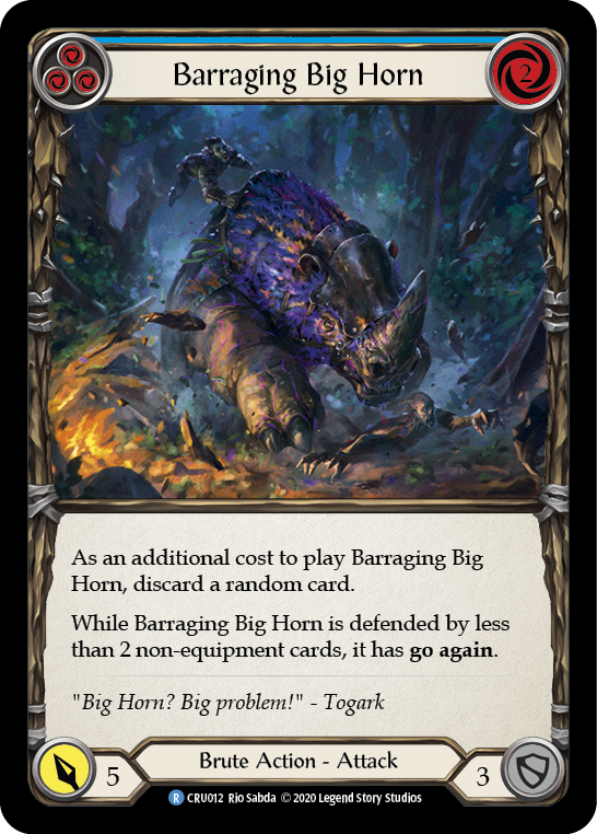 Barraging Big Horn (Blue) [Crucible of War 1st Edition] 1st Edition Normal