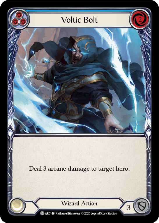 Voltic Bolt (Blue) [Arcane Rising Unlimited] Unlimited Rainbow Foil
