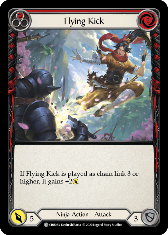 Flying Kick (Red) [Crucible of War 1st Edition] 1st Edition Rainbow Foil
