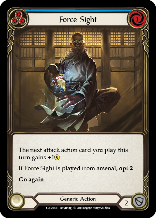 Force Sight (Blue) [Arcane Rising 1st Edition] 1st Edition Rainbow Foil