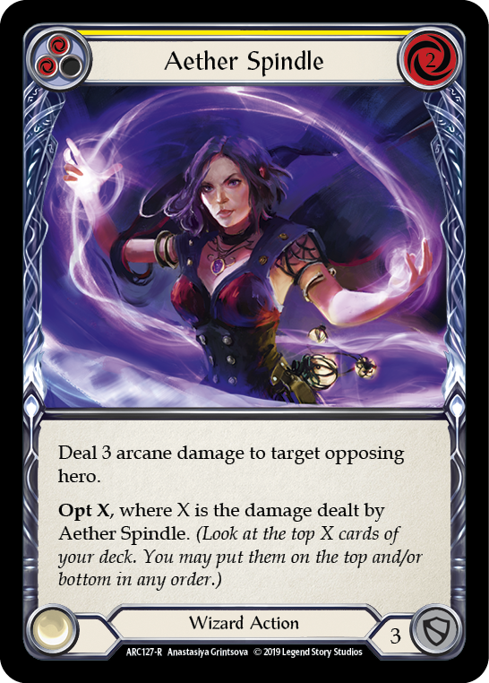 Aether Spindle (Yellow) [Arcane Rising 1st Edition] 1st Edition Normal